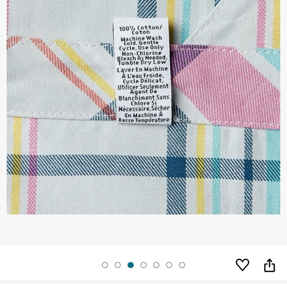 Vera Bradley Pastel Plaid Lightweight 100% Cotton Apron, new with tag - Picture 4 of 6